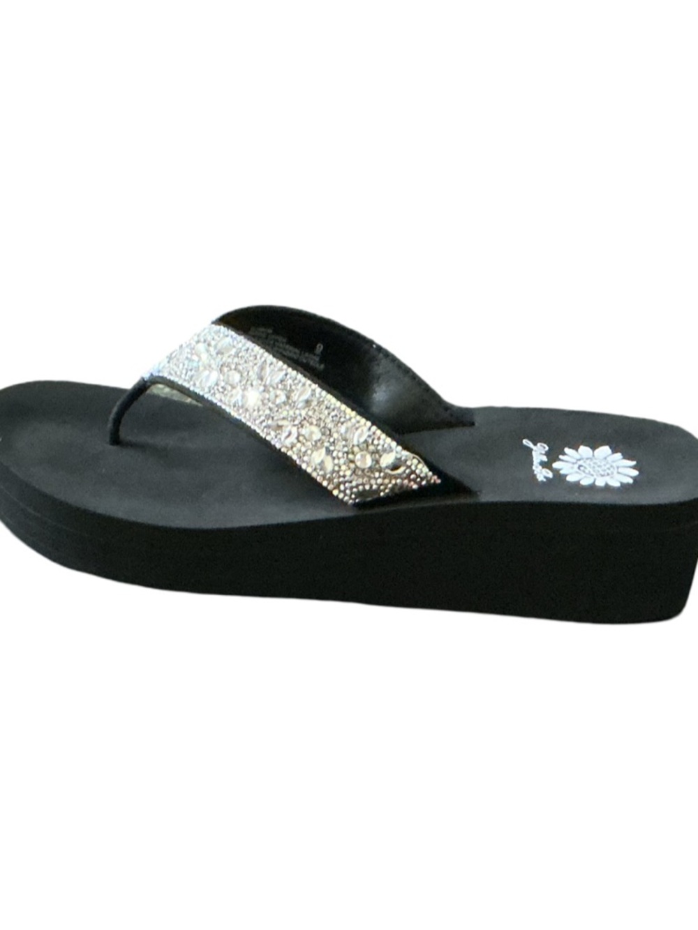 YELLOW BOX ROSANA WEDGE SANDAL COLOR CLEAR MEDIUM WIDTH NEW IN BOX - Picture 2 of 9